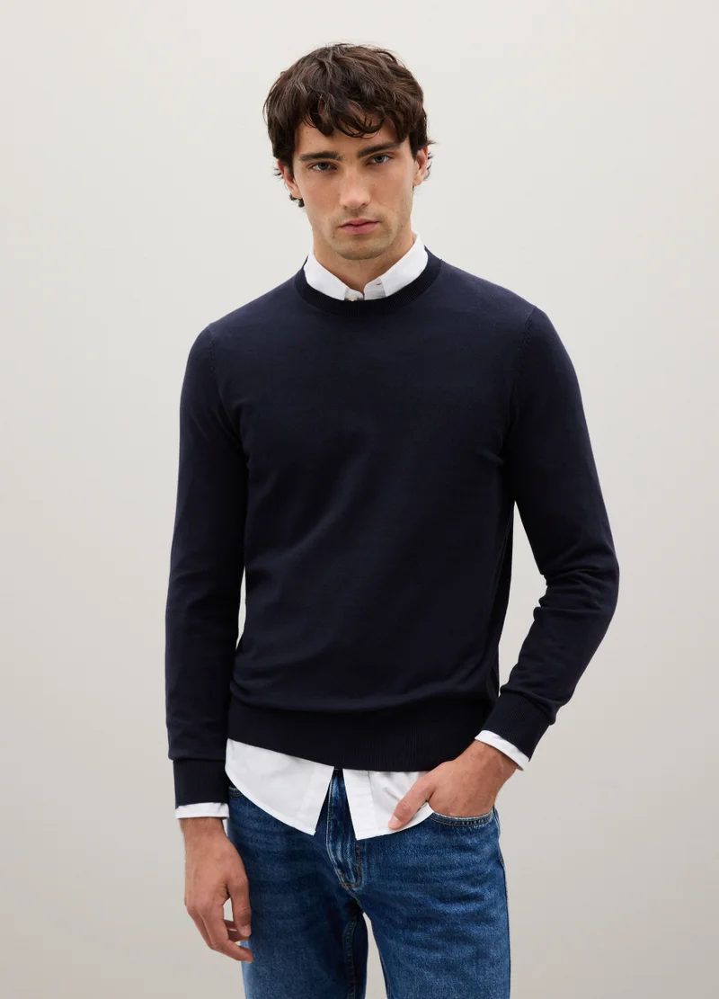 او في اس OVS Blue Sweater In Cotton And Polyamide